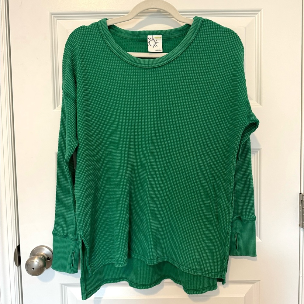 Offline by Aerie Green Waffle Knit Oversized Shirt - size S - worn once!